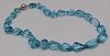 JEWELRY. Polished Blue Topaz Necklace with 14kt