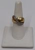 JEWELRY. Signed 14kt Gold and Diamond Ring.
