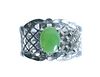 Ladies Sterling Silver & Green Chrysoprase Ring