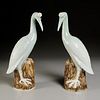 Pair Chinese Export porcelain cranes