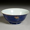 Chinese powder blue and gilt bowl