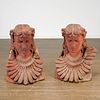 Pair huge terracotta figural architectural busts