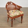 William IV carved mahogany caned bergere