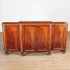 Regency ebony inlaid mahogany sideboard cabinet