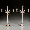Impressive pair Elkington silverplate candelabra