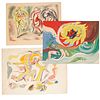 Andre Masson, (3) lithographs in color