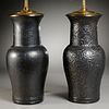 Harlequin pair Designer studio pottery lamps