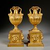 Nice pair Regence gilt bronze pedestal urns