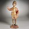 Large Continental Baroque carved wood figure