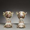 Pair Carl Thieme Dresden porcelain urns