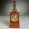 Louis Philippe bronze and mahogany mantel clock