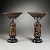 Pair Neoclassical bronze corbeille centerpieces