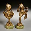 Pair Austrian Art Deco gilt bronze figures