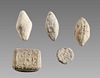 Lot of 5 Ancient Roman Lead Sling Shots and Seals c.2nd cent AD. 