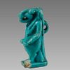 Ancient EGYPTIAN Faience Hippo god Tawaret Amulet Late Dynastic Period. 664-332 BCE. 