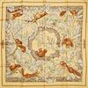 Hermes 'Casse-Noisette' Silk Scarf, by Antoine de Jacquelot, first issued in 1997, on a yellow background, with signature hand rolle...