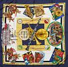 Hermes 'New Orleans Creole Jazz' Silk Scarf, by Loic Dubigeon, issued in 1996, with a navy background, with signature hand rolled ed...