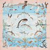 Hermes 'La Vie Precieuse de la Mediterranee' Silk Scarf, by Robert Dallet, first issued in 1992, with signature hand rolled edges, H...