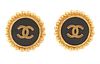 Pair of Chanel CC Logo Earrings, Dia.- 3/4 in.