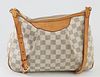 Louis Vuitton Ivory Damier Azur Coated Canvas PM Siracusa Shoulder Bag, the exterior with vachetta leather adjustable shoulder strap...