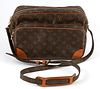 Louis Vuitton Brown Monogram Coated Canvas Nil Shoulder Bag, the adjustable strap with vachetta leather and brass accents, with fron...
