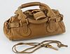 Chloe Olive Brown Grained Leather Mini Paddington Handbag, with brushed gold padlock, key and handle accents, opening to a large com...