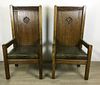 Pair of Jacobean Carved Alligator Armchairs