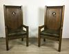 Pair of Jacobean Carved Alligator Armchairs