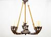 Neoclassical Style Patinated-Bronze Nine-Light Chandelier