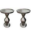 Pair of Modern Silvered Geometric Side Tables
