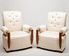 Pair of Rosewood High-Back Armchairs