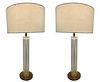 Lucite and Brass Table Lamps with Graduated Bases