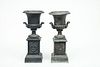 Two Similar Neoclassical Style Cast-Iron Mantel Urns