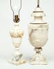 Two Italian Carved Alabaster Urn-Form Lamps