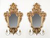 Pair of Venetian Late Baroque Style Carved Giltwood Girandoles, 19th Century