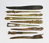 9PC Art Nouveau Bronze and Brass Letter Openers