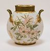 Jean Pouyat Limoges Porcelain Floral Handled Vase