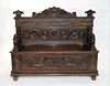 European Gothic Revival Carved Figural Hall Bench
