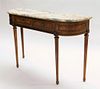Louis XVI Style Marble Top Demilune Console Table