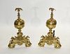 PR Large 19C French Baroque Style Andirons