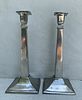 Pair of Italian Pewter Candle Holders