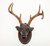 German Carved Walnut Deer Trophy