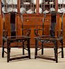Pair of Chinese Style Stained Hardwood Yoke-Back Chairs