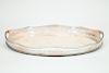 English Crested Silver-Plated Oval Galleried Tray