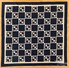 Blue and white pieced quilt, late 19th c.