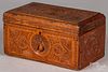 Carved pine dresser box, 19th c.