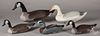Five Harry Jobes carved and painted duck decoys
