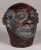 Redware head of an African American man