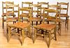 Set of eleven Philadelphia painted chairs