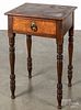 Pine and tiger maple one-drawer stand, 19th c.